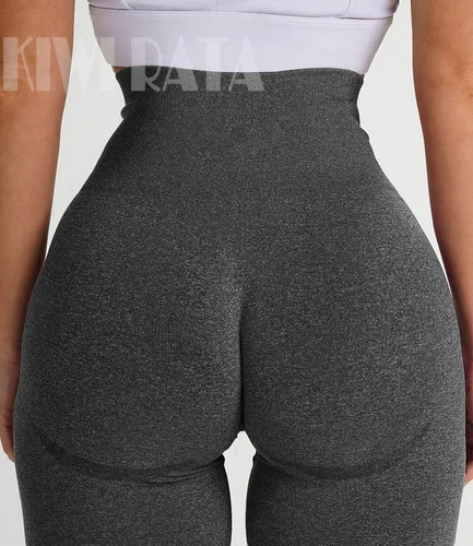 Vista 5 de KIWI RATA Leggings de cintura alta sin costuras para mujer, con levantamiento de glúteos, para entrenamiento, gimnasio, pantalones activos, Melocotón