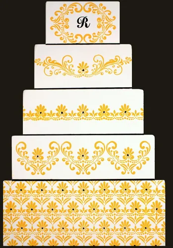 Vista 3 de Designer Stencils Fleur De Lis - Plantilla para pastel, beige/semitransparente