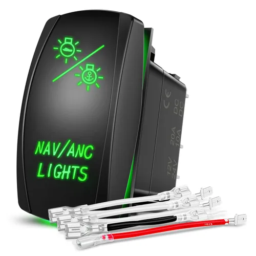 Vista 14 de Nilight Interruptor basculante de luces de alto y bajo alcance, interruptor de palanca de encendido/apagado/encendido DPDT de 7 pines, cables