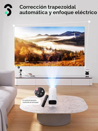 Vista 6 de SOOMFON Mini proyector 1080P Soporte – Proyector portátil de película de video pequeño Bluetooth 5.1 Auto Keystone enfoque eléctrico