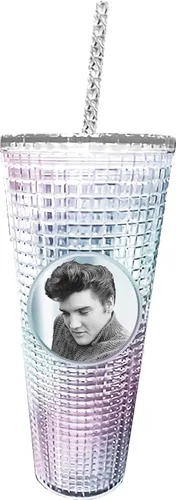 Vista 3 de Spoontiques Vaso de diamante festivo, 20 onzas - Vaso texturizado con pajita, aislamiento de doble pared, sin BPA - Una historia de Navidad