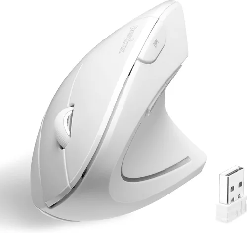 Vista 11 de Perixx PERIMICE-813W - Mouse vertical Bluetooth - Especificaciones inalámbricas 3 en 1 para múltiples dispositivos, bolsa de transporte de viaje