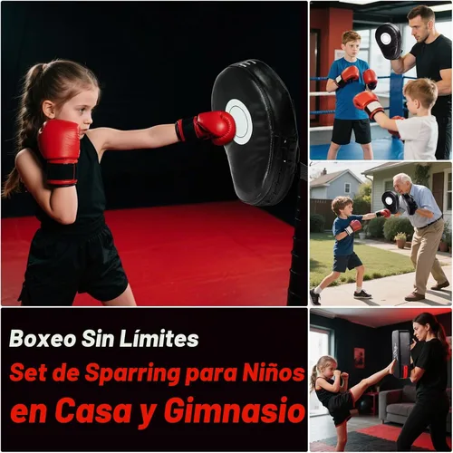 Vista 3 de 2-in-1 Boxing Pads Set, Punch Mitts & Kick Pad Combo for Kids & Adults, Adjustable MMA Training Gear for Boxing, Kickboxing, Karate & Taekwondo
