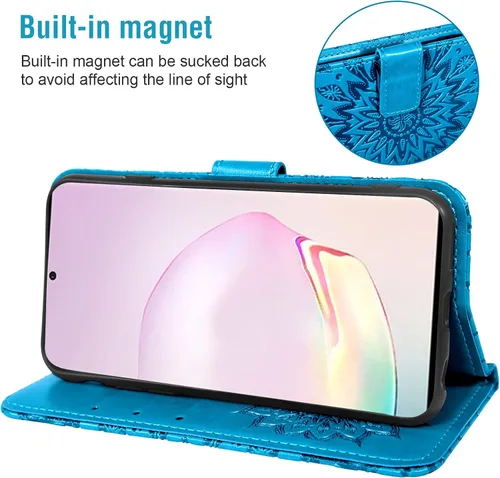 Vista 4 de Funda para teléfono Samsung Galaxy Note 20 Ultra Glaxay Note20 Plus 5G con protector de pantalla de vidrio templado, funda delgada de cuero con tapa