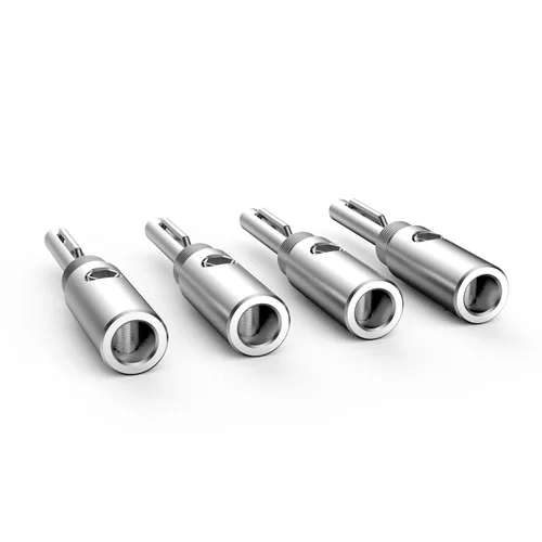 Vista 9 de Viborg 8 conectores de plátano chapados en plata, con bloqueo de tornillo de 0.157 in, conectores HiFi para cable de altavoz, placa de pared, cine