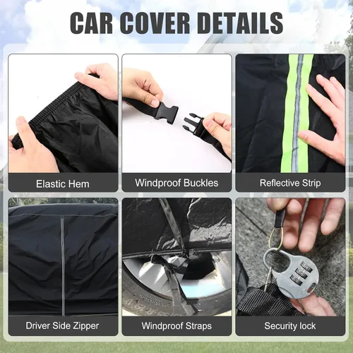 Vista 4 de Funda impermeable para auto Compatible con Chevrolet Impala SS/LS/LT 2000-2020, 6 capas de fundas para auto para todo tipo de clima con cremallera