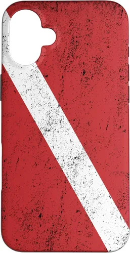Vista 22 de Bandera de buceo para iPhone 16 para buceadores con funda de efecto envejecido