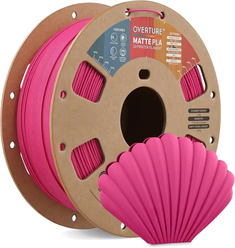 Vista 25 de OVERTURE Matte PLA Filament 1.75mm 1kg for FDM 3D Printer (Baby Pink)