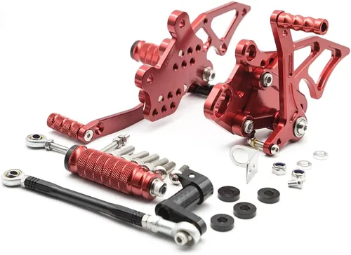 Vista 6 de PROCNC Billet Juego de estriberas traseras para motocicleta, reposapiés totalmente ajustables, apto para YZF R25 R3 2014-2021 MT-25 MT-03 MT25 MT03