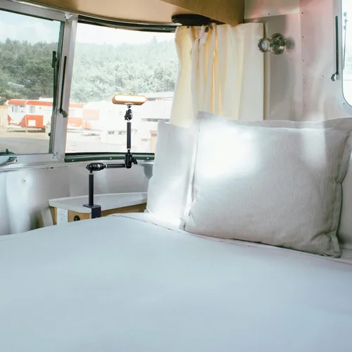 Vista 6 de Abrazadera de soporte de escritorio con abrazadera C de brazo mágico con control táctil, luz de lectura LED, 3 temperaturas de color, 3