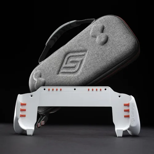 Vista 3 de Satisfye - ZenGrip Ronin White Slim Bundle, Accessories Compatible with Nintendo Switch & OLED - The Bundle includes White ZenGrip and Grey ZenCase