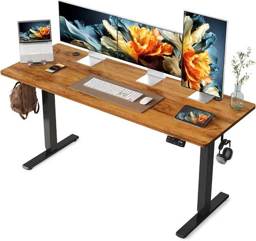 Vista 16 de YIHAYO Escritorio eléctrico de pie, escritorio de pie de 48 x 24 pulgadas con tablero de empalme, escritorio de pie para sentarse, mesa de Marco