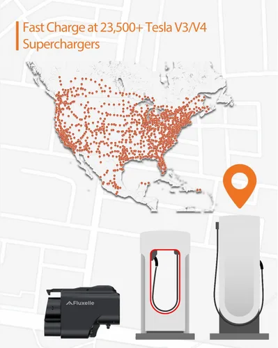 Vista 4 de Adaptador de EV NACS a CCS, Certificado UL2252 500A/1000V Adaptador de Carga Rápida con Interbloqueo, Compatible con Supercargadores Tesla