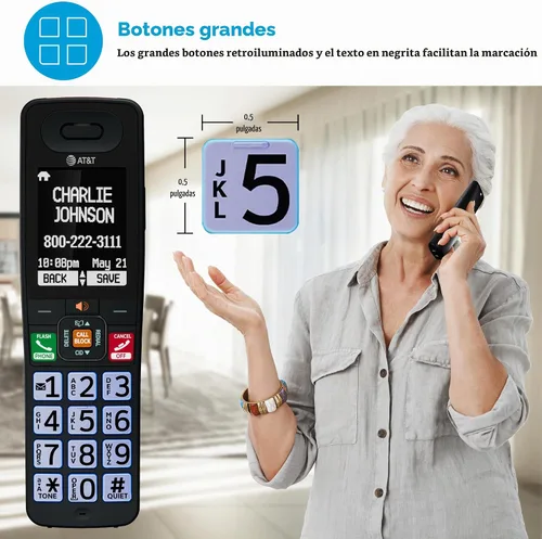 Vista 5 de Teléfono inalámbrico AT&T con sistema de contestador — BL108