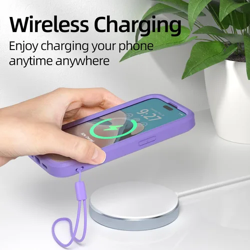 Vista 7 de WXR Compatible con iPhone 15, parachoques de silicona suave y parte trasera de policarbonato duro transparente e interior de policarbonato duro