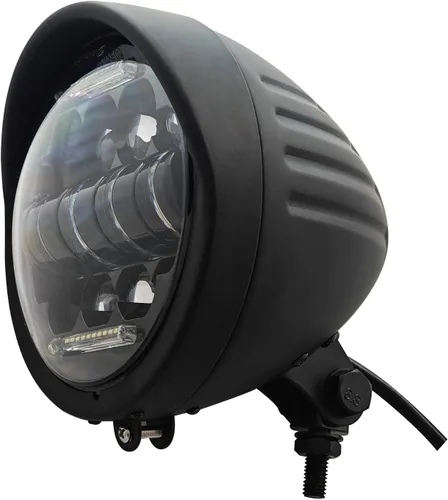 Vista 9 de FATECIM Faro delantero LED redondo de 5.75" para motocicleta con visera, 5 3/4 pulgadas, haz alto/bajo, DRL, lámpara frontal de montaje inferior