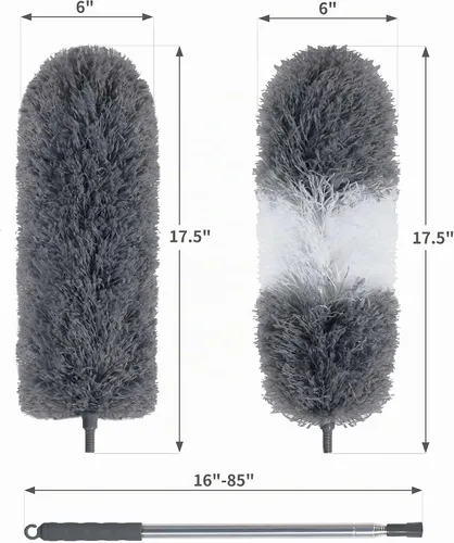 Vista 7 de BOOMJOY Plumero de plumas de microfibra con poste extensible de 100 pulgadas, paquete de 2 plumeros para limpieza de techo, ventilador, muebles