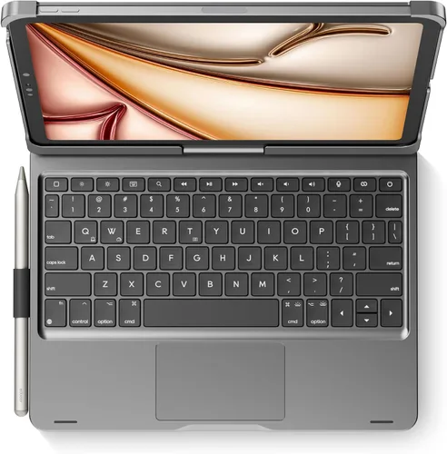 Vista 22 de edaiser Funda de teclado giratoria para Apple iPad mini 6ª 7ª generación a17 Pro, teclado Bluetooth compacto con trackpad retroiluminado RGB
