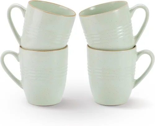 Vista 26 de Juego de Tazas de Café Famiware, Juego de 4 Tazas de 13 oz, Tazas de Gres para Café con Leche, Té Caliente, Mocha, Cacao, Capuchino, Aptas