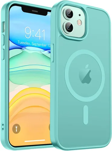 Vista 185 de zapica Funda magnética para iPhone Air, con protector de pantalla de vidrio templado, compatible con MagSafe, translúcida mate, a prueba de golpes
