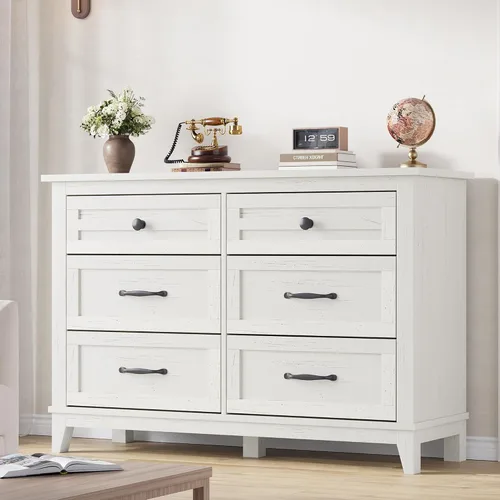 Vista 10 de GarveeHome Cómoda de 5 cajones verticales de 41.3 pulgadas de alto con gran almacenamiento, cómoda de madera independiente para dormitorio, sala