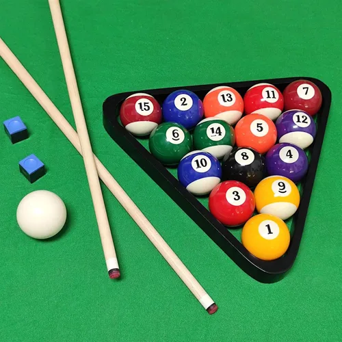 Vista 6 de Juego completo de bolas de billar de 2-1/4 pulgadas, 16 bolas de resina, tamaño y peso reglamentarios, juego completo de bolas de mesa de billar
