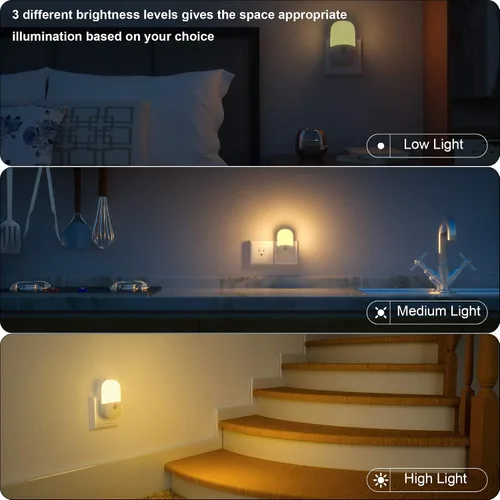 Vista 5 de MAZ-TEK Luz nocturna regulable con sensor de movimiento enchufable, luz nocturna LED blanca cálida suave con sensor de movimiento del atardecer al