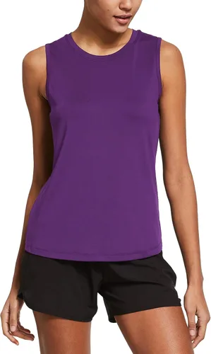 Vista 2 de BALEAF - Camisetas sin mangas de entrenamiento para mujer, para correr, ajuste holgado, para yoga, deportes, gimnasio, ejercicio