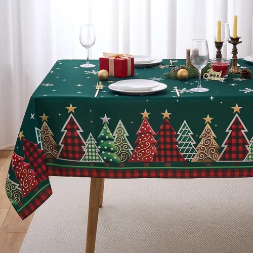 Vista 13 de Mantel Redondo Rosa de 60 Pulgadas Mantel a Cuadros Gingham - Cubierta de Mesa de Poliéster Rosa y Blanco a Cuadros Plaid Reutilizable Resistente al