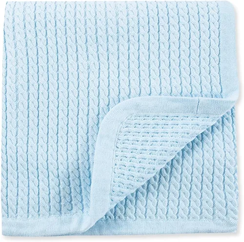 Vista 2 de Little Me Recibir mantas, Azul (Blue cable)