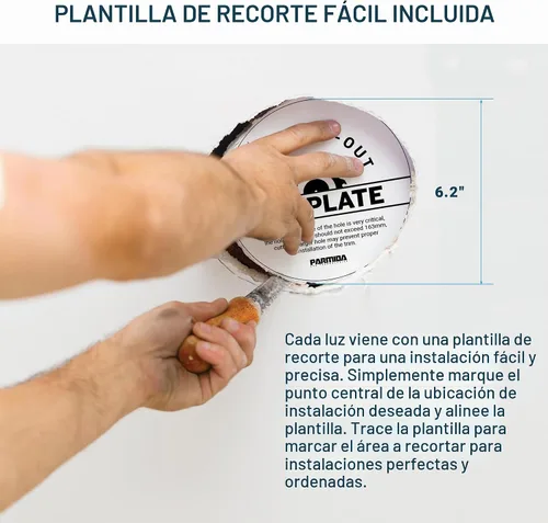 Vista 6 de PARMIDA (Paquete de 12) Luz de techo empotrable LED de 6 pulgadas ultradelgada con caja de conexiones, 12 W, luz de panel delgada de oblea sin 3000K