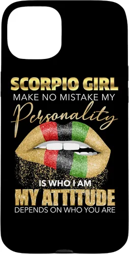 Vista 9 de Scorpio Girl - Funda para iPhone 17, diseño de labios fundidos, color negro