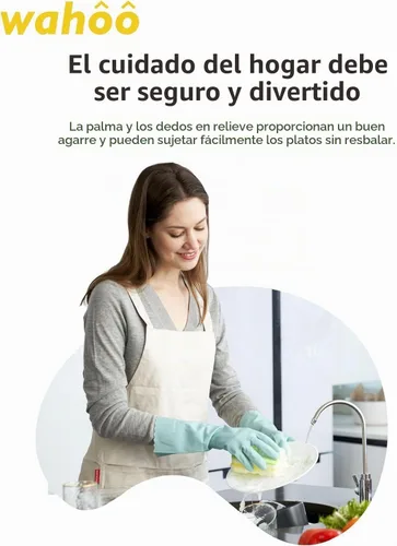 Vista 4 de LANON Wahoo - Guantes de limpieza con forro flocado de algodón, espray