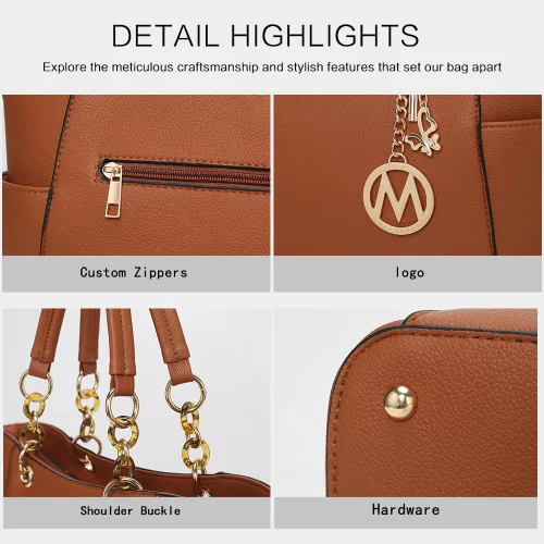 Vista 7 de MKF Collection - Juego de bolsa de mano para mujer, con cartera y asa superior, de piel vegana