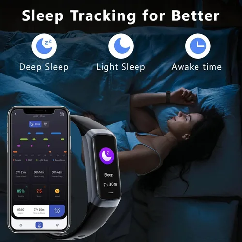 Vista 4 de Rastreador de Fitness con Monitor de Frecuencia Cardíaca/Oxígeno en Sangre/Sueño, Más de 20 Modos Deportivos Relojes Inteligentes