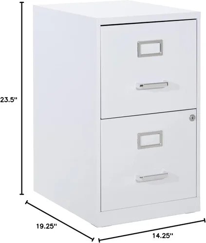 Vista 11 de OSP Home Furnishings - Archivador metálico con 2 cajones, color blanco