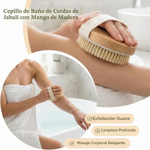 Vista 4 de Cepillo seco facial y corporal, herramienta para el cuidado