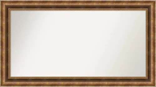 Vista 1102 de Amanti Art Espejo de pared personalizado no biselado (25 x 25 pulgadas), marco de bronce acentuado, varios tamaños personalizados, espejo de baño