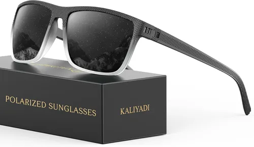 Vista 23 de KALIYADI Gafas de sol polarizadas para hombre, gafas de sol ligeras con protección UV para conducir, pescar y jugar golf (3 unidades) Negro
