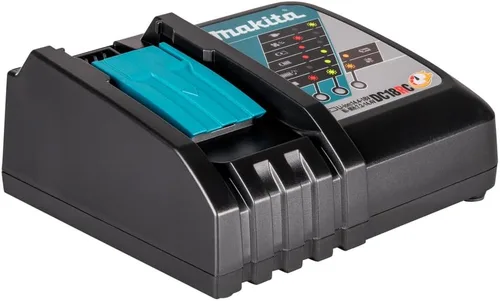 Vista 4 de Makita DC18RC Cargador 7.2-18V salida, 120V entrada, nuevo Cargador rápido óptimo, iones de litio de 18 V, refrigeración de ventilador