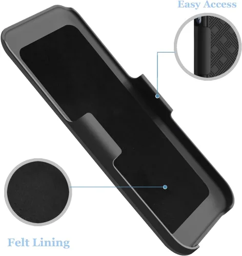 Vista 5 de Fingic Compatible con iPhone 14, iPhone 13 Funda con clip para cinturón, carcasa delgada combinada con soporte giratorio para cinturón, funda