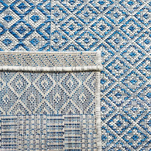 Vista 67 de SAFAVIEH Alfombra lavable al aire libre, colección Courtyard - 2'3" x 5', gris y negro, no desprende pelusa y fácil limpieza, ideal para patio