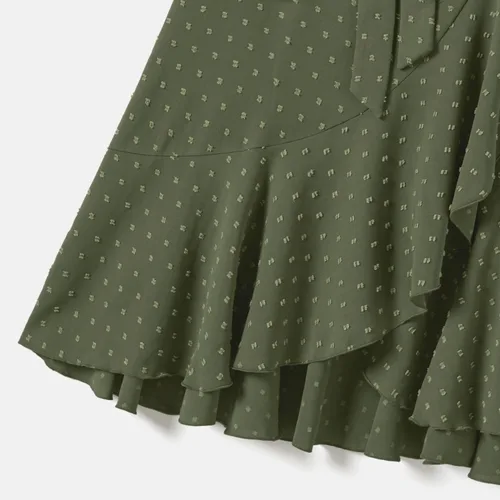 Vista 3 de PATPAT Conjuntos familiares a juego para mamá y yo, vestido floral a juego de manga larga con bloques de color, conjunto de sudadera con cinturón