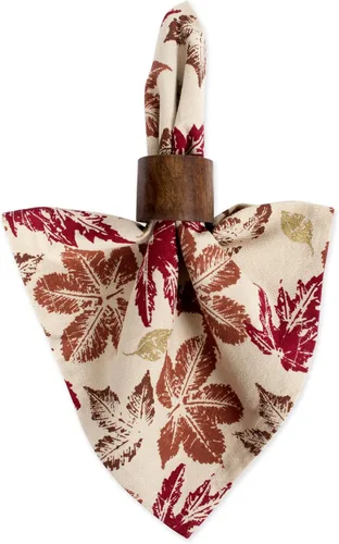 Vista 4 de DII Colección de cocina rústica de hojas de otoño, decoración de mesa de Acción de Gracias y otoño, juego de servilletas, 20 x 20, 6 piezas
