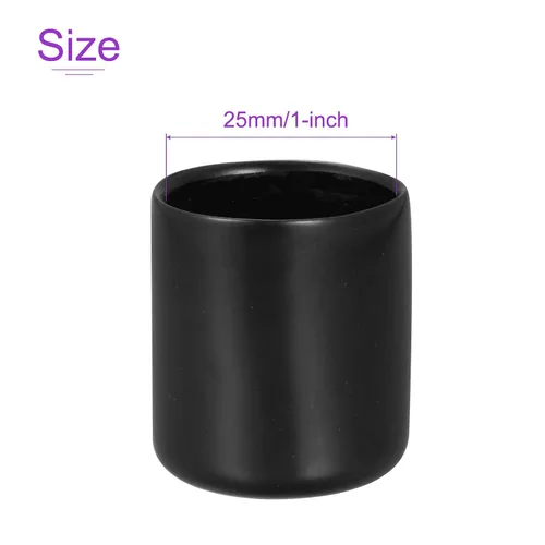 Vista 4 de DMiotech Paquete de 25 protectores de rosca de tornillo negros de 1 pulgada de identificación, tapas de extremo de goma, tapas de perno
