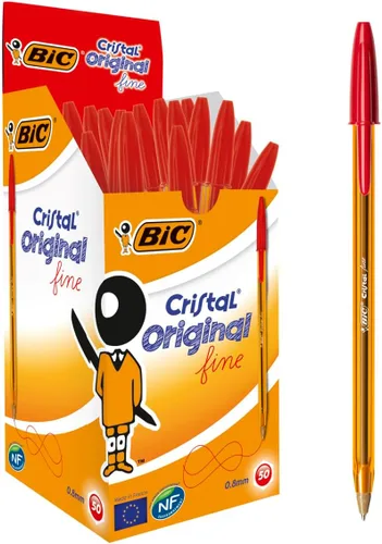 Vista 4 de BIC - Bolígrafos Cristal Original Fine, color azul, caja de 50