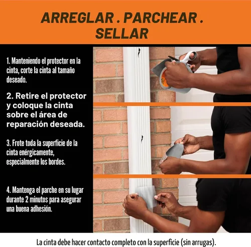 Vista 4 de Gorilla Cinta de parche y sellado impermeable, cinta transparente, 4 pulgadas x 8 pies (paquete de 4) - sello permanente resistente a la intemperie