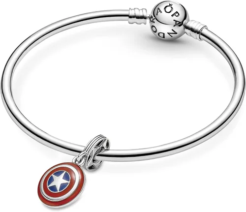Vista 5 de PANDORA 790780C01 Marvel The Avengers Capitán América Shield Charm