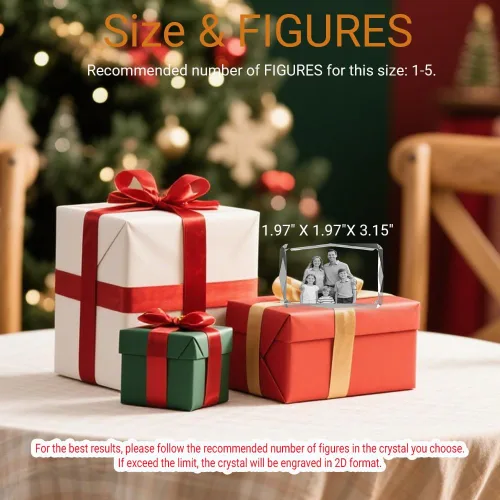 Vista 3 de Regalos personalizados con fotos de cristal 3D para mujeres, hombres, esposa, marido, mamá, padre, regalos personalizados con grabado láser 3D