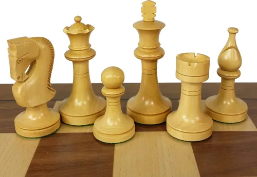 Vista 3 de Double Queens Acacia Staunton Wood Russian Knight Juego de ajedrez para hombre, sin tablero
